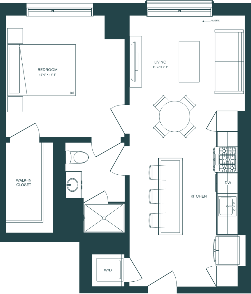 Floor plan for unit 509