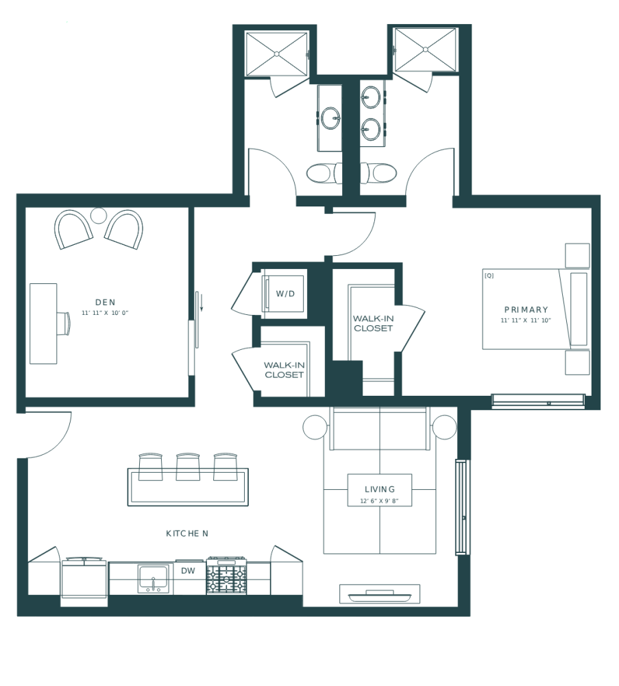 Floor plan for unit 512
