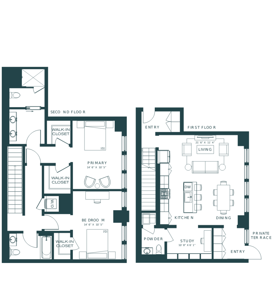 Floor plan for unit 102