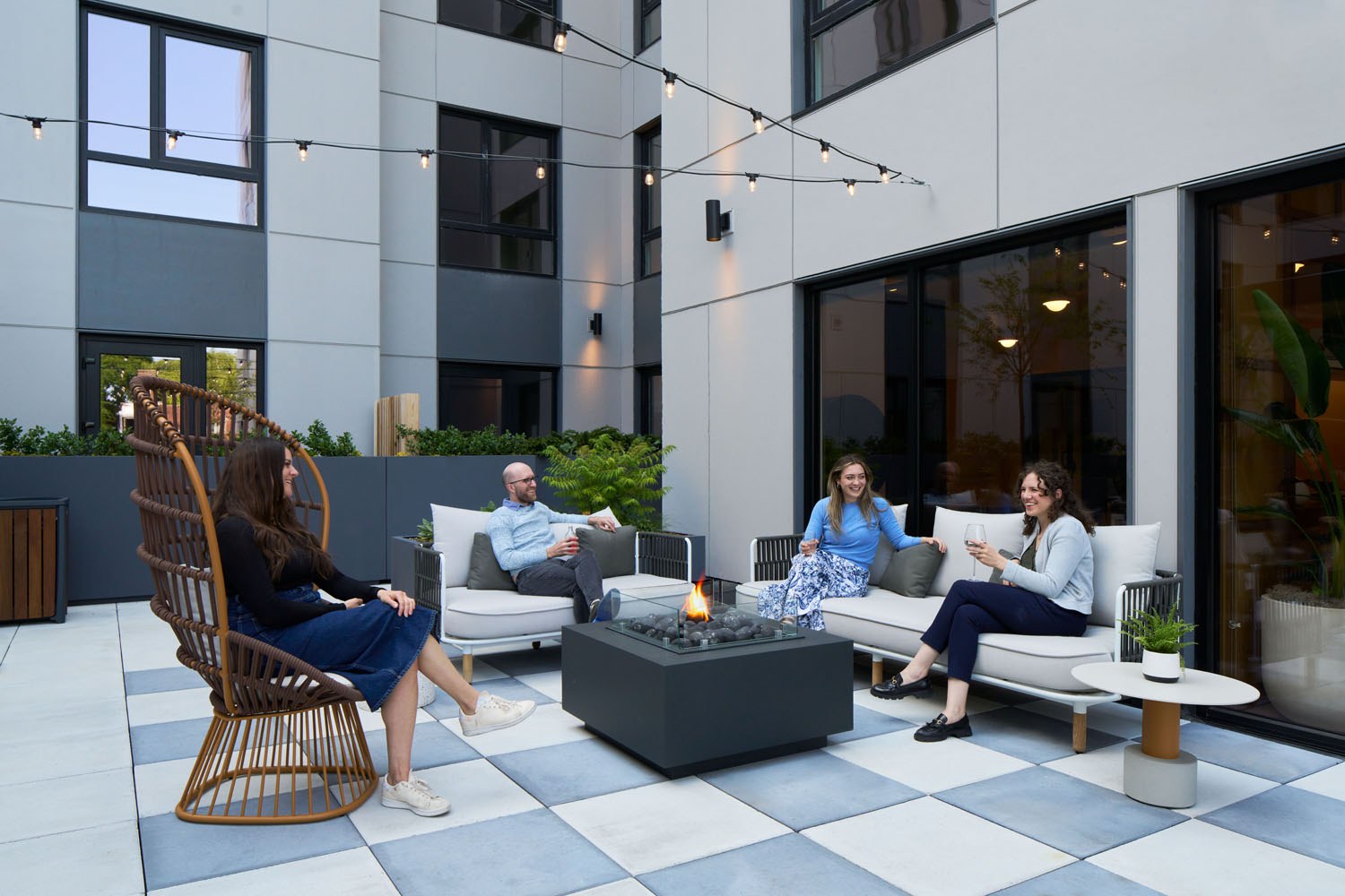 Keep warm with friends by the firepit