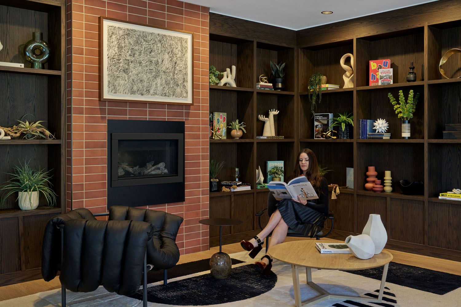 Cozy up with a book by the lounge fireplace