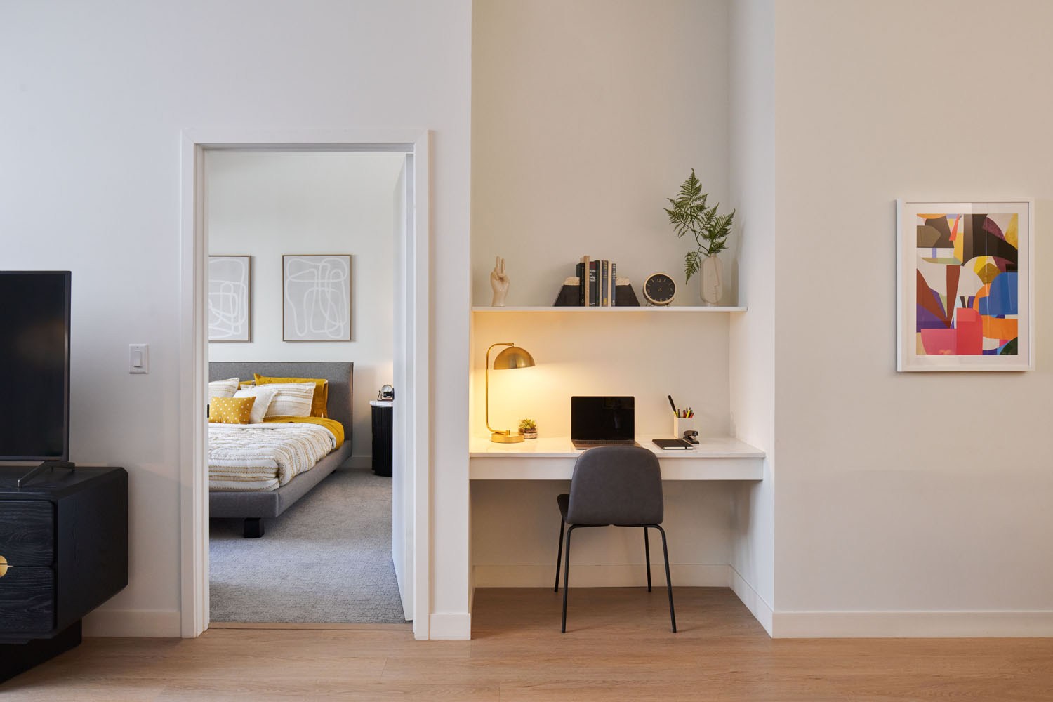 Built-in work from home desk nooks